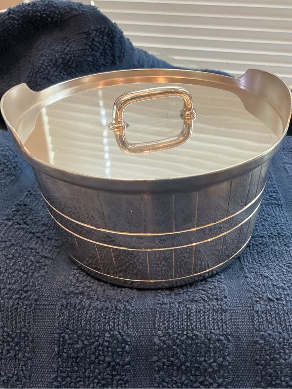 Gorham Silver Plated Barrel Butter Tub & Lid YC348